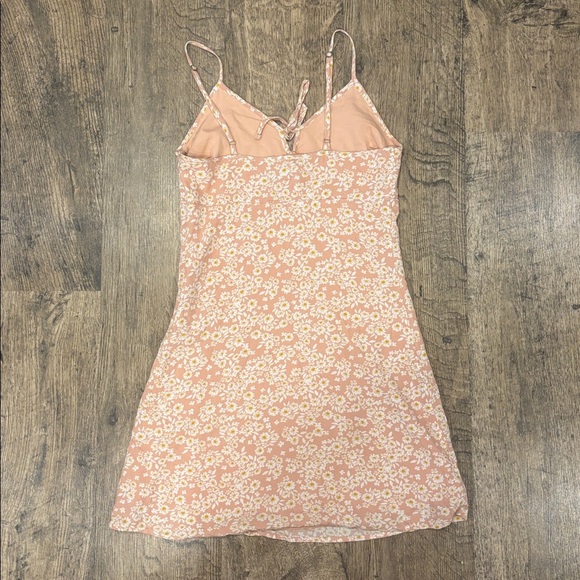 Hollister Floral Tie-Front Mini Dress XS Peach Daisy Print - Picture 5 of 7